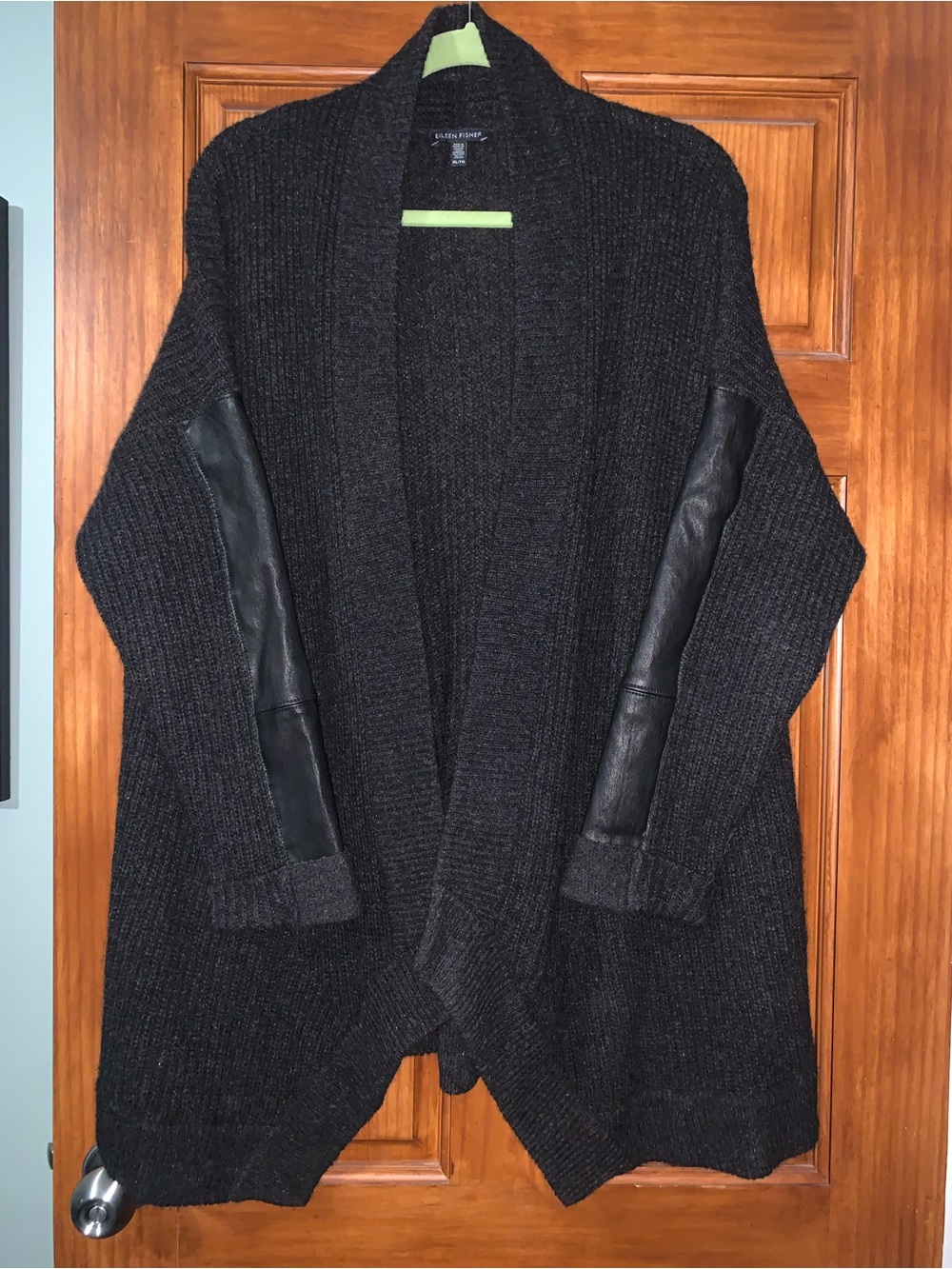 Eileen Fisher Sweater with Leather Sleeves